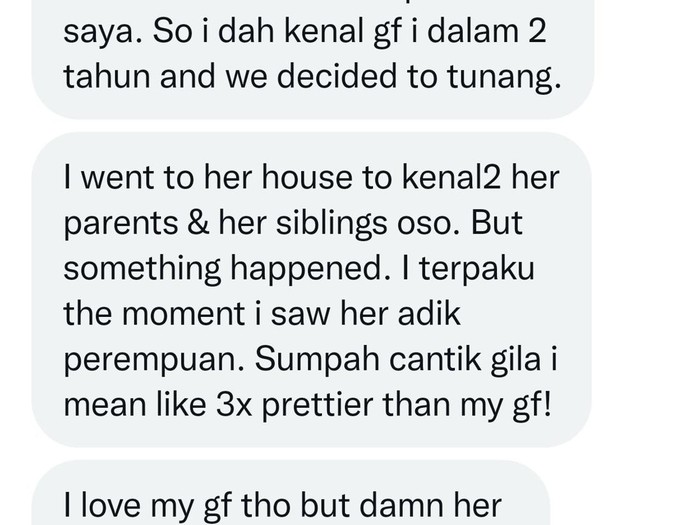 Unggahan viral di media sosial, calon suami kepincut dengan calon adik ipar. Unggahan viral di media sosial, calon suami kepincut dengan calon adik ipar.