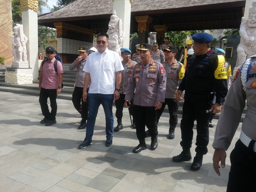 Kapolri Jenderal Listyo Sigit Prabowo saat memantau kesiapan salah satu venue KTT G20 Garuda Wisnu Kencana (GWK), Ungasan, Badung, Minggu (6/11/2022).