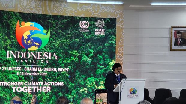 Menteri LHK Siti Nurbaya di area COP27 di Sharm El-Sheikh, Mesir. (Elvan Dany/detikcom)