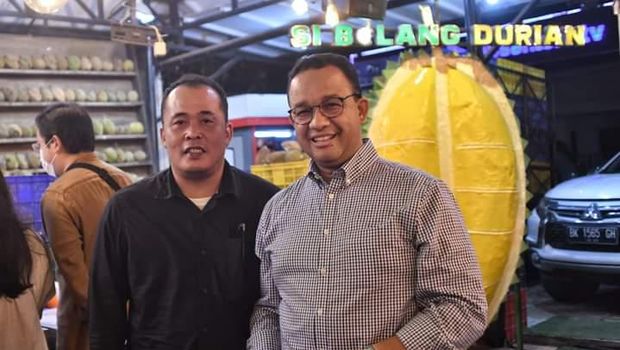 Keakraban Anies Baswedan bersama Sekretaris Gerindra Sumut Aulia  Rahman. (Foto: Istimewa)