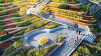 Salah satu desain paling inovatif Voraakhom adalah Taman Centenary, yang dibangun di kampus Universitas Chulalongkorn di pusat kota Bangkok. Taman ini menyimpan sejumlah besar air hujan dan mencegah jalan-jalan di sekitarnya dari banjir. Foto: Dok. Landprocess