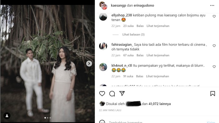 Foto prewedding Kaesang Pangarep dan Erina Gudono
