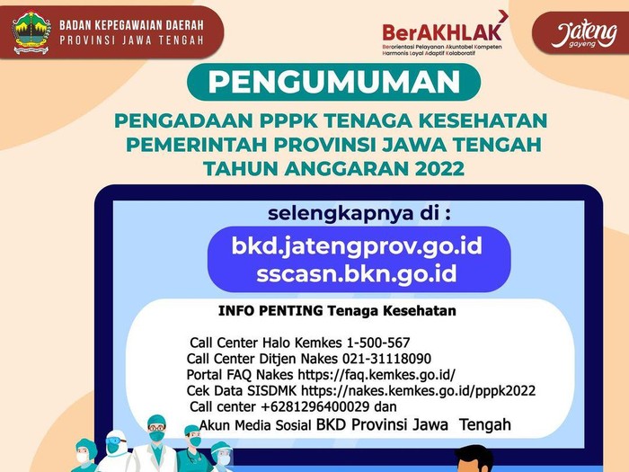 Pengumuman Lur! Ada Lowongan PPPK Nakes di Pemprov Jateng