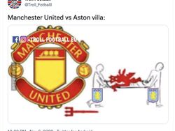 Meme Ronaldo Terkapar Saat MU Dihajar Aston Villa