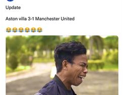 Meme Ronaldo Terkapar Saat MU Dihajar Aston Villa