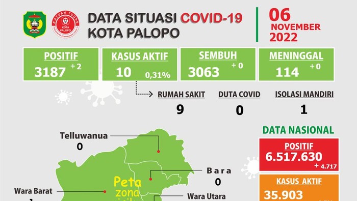 Dinkes Palopo Ungkap 10 Kasus COVID Aktif, 9 Dirawat di RS-1 Isolasi Mandiri