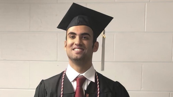 Prince Abdullah bin Faisal al Saud wears cap and gown for his undergraduate graduation from Northeastern University in Boston, in 2018. Tough prison sentences that Saudi Arabia has handed the Saudi student and a Saudi-American citizen suggest Saudi Crown Prince Mohammed bin Salman is maintaining or escalating a crackdown on Saudi dissidents in the West, Saudi exiles and rights groups say. The Saudi prince who was attending graduate school in Boston is the latest person targeted as part of what the FBI and others say is Saudi Arabias crackdown on Saudis in the United States. (AP Photo)