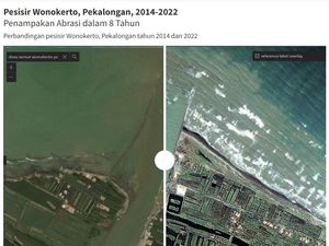 Citra Satelit 2014-2022 Ungkap Parahnya Abrasi Pesisir Wonokerto Pekalongan