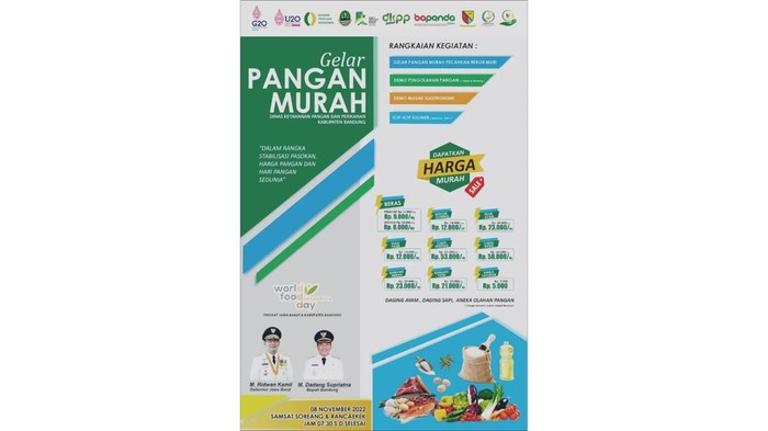 Poster pasar murah di Samsat Soreang dan Rancaekek