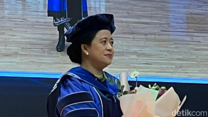 Puan Maharani menerima Doktor Honoris Causa (Dr Hc) dari Pukyong National University (PKNU). (Ahmad Toriq/detikcom).