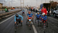Perlombaan maraton tersebut akan diikuti oleh para atlet dari seluruh dunia untuk berlari mengelilingi banyak situs bersejarah kota, termasuk Masjid Biru dan Hagia Sophia. (Cem Tekkesinoglu/Getty Images)  