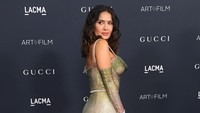 Bintang Frida itu tampil dengan gaun ombre berkilauan dari Gucci. Foto: FilmMagic/Steve Granitz