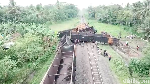 Foto-foto Kerusakan Akibat Tabrakan Kereta di Stasiun Rengas Lampung