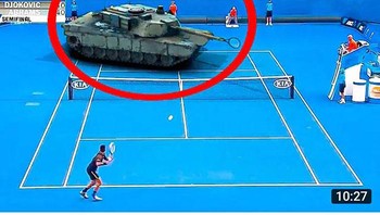 Ada tank di lapangan tenis. Foto: Boredpanda