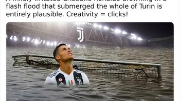 Ronaldo kebanjiran. Foto: Boredpanda