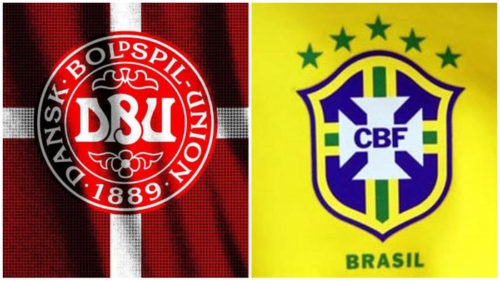 Logo Timnas Denmark dan Timnas Brasil