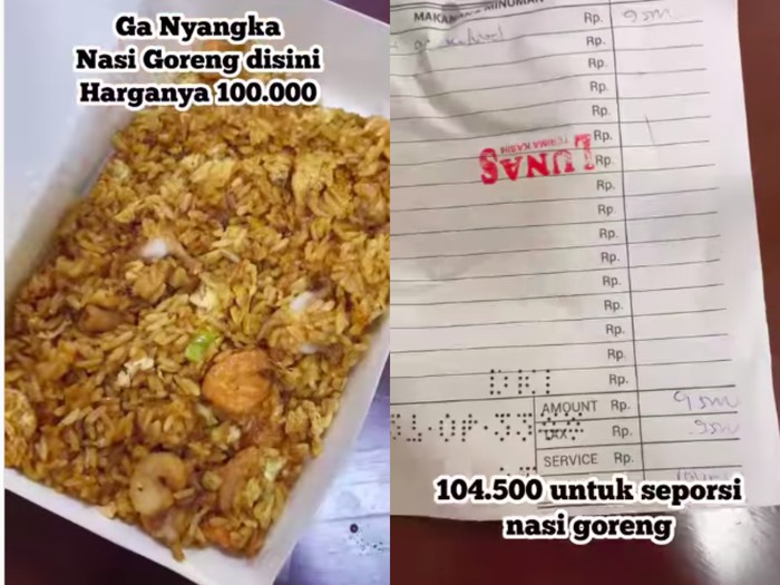 Nasi goreng harga Rp 104.500