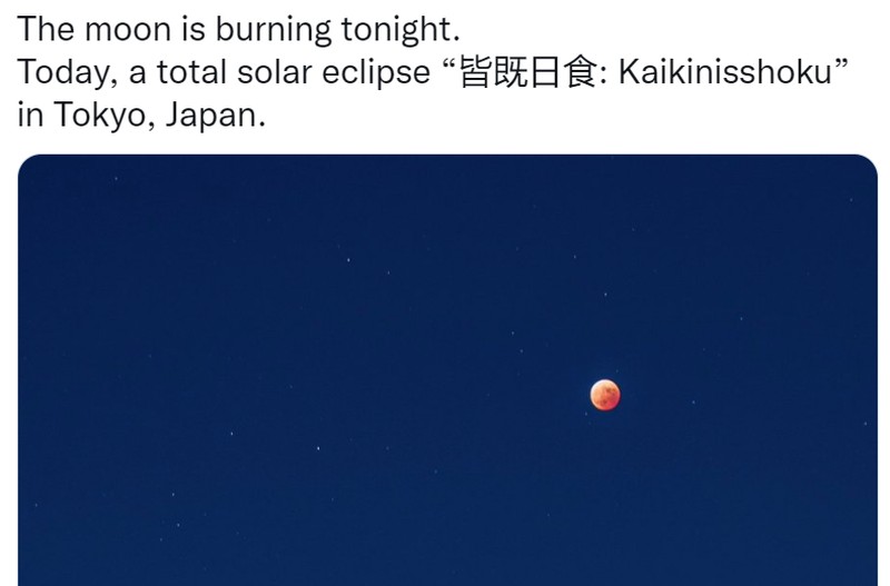 Netizen Berbagi Foto Gerhana Bulan Total 8 November 2022 di Twitter