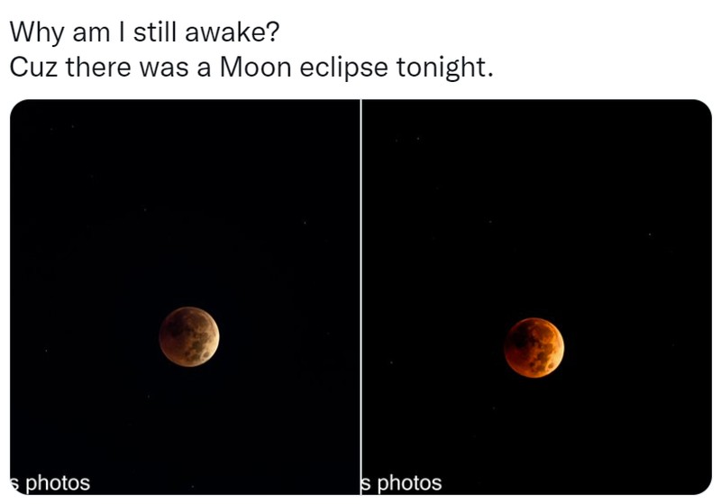 Netizen Berbagi Foto Gerhana Bulan Total 8 November 2022 di Twitter