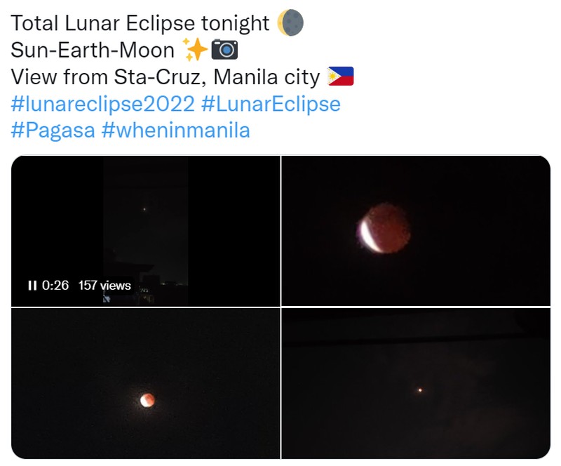 Netizen Berbagi Foto Gerhana Bulan Total 8 November 2022 di Twitter