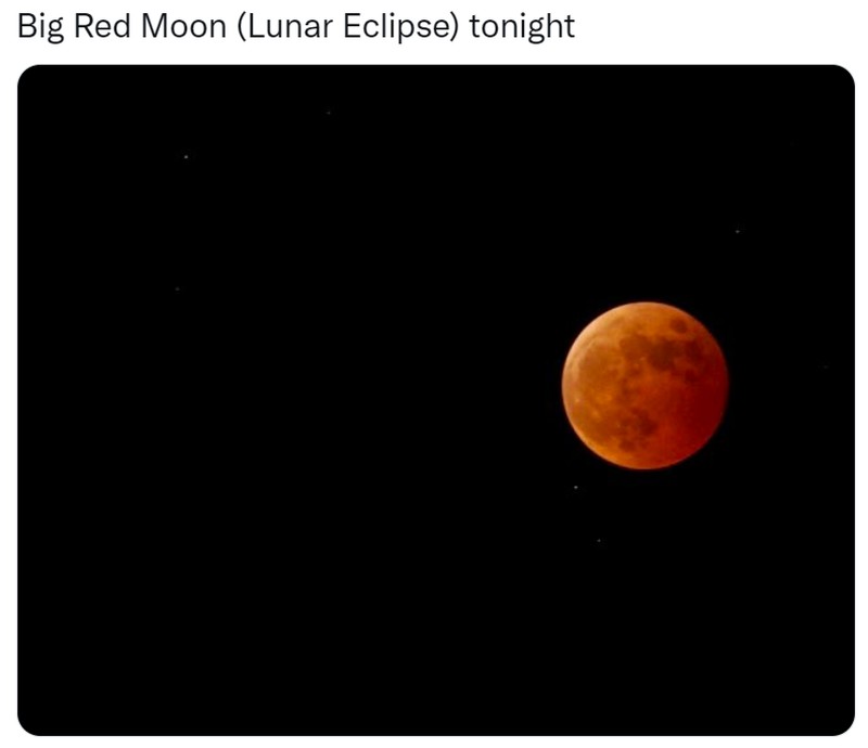 Netizen Berbagi Foto Gerhana Bulan Total 8 November 2022 di Twitter