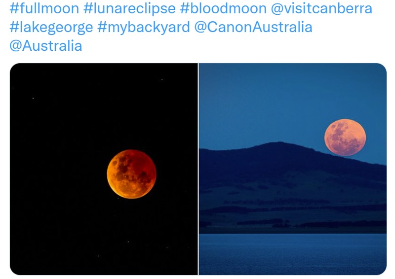 Netizen Berbagi Foto Gerhana Bulan Total 8 November 2022 di Twitter