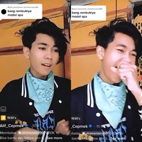 Pria dengan jargon Ente kadang-kadang ente itu juga mempopulerkan gaya potongan rambut cepmek alias cepak mekar. Dia mengungkapkan hal itu saat netizen bertanya soal model rambutnya. Biar aku kasih tahu ya, rambut model aku itu model cepmek ya. Kalian tahu model cepmek itu apa? Cepak mekar ya. Buat kamu yang mau potong rambut bilang saja model cepmek ya, balas Alif. Foto: Dok. TikTok @alif_cepmek.