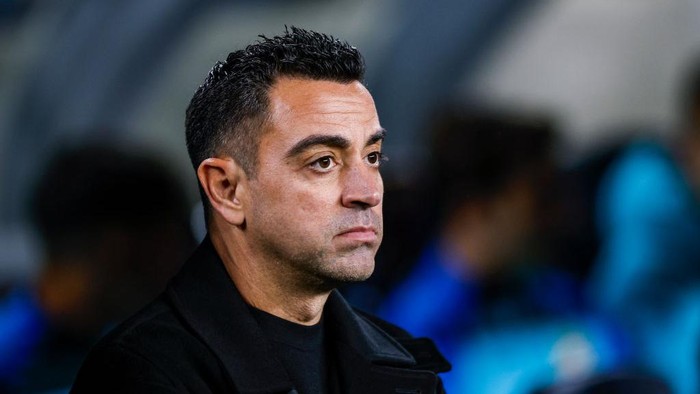 Xavi Hernandez coach of FC Barcelona during the La Liga match between FC Barcelona and UD Almeria at Spotify Camp Nou Stadium in Barcelona, Spain, on November 05th, 2022.  (Photo by Xavier Bonilla/NurPhoto via Getty Images)