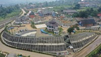 Dikutip dari laman Kementerian PUPR, konstruksi Bendungan Ciawi dimulai secara bertahap (MYC) sejak Desember 2016 dengan progres fisik selesai 100% pada 2021. Bendungan Ciawi ini memiliki volume tampung 6,05 juta m3 dan luas genangan 39.40 hektar dengan biaya pembangunan sebesar Rp798,7 miliar. (Dok. Brantas Abipraya)  