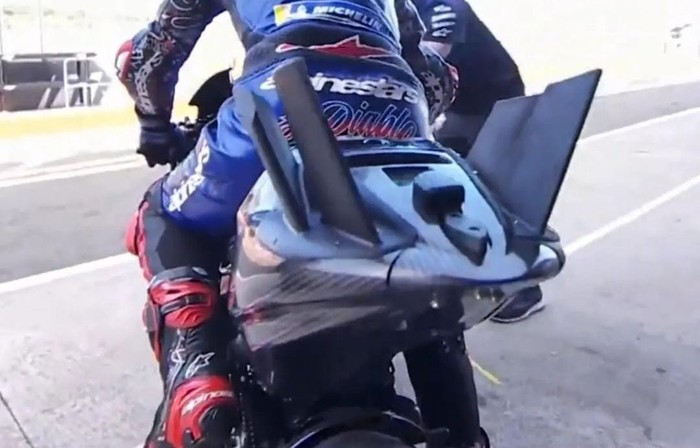 Fabio Quartararo saat sesi tes MotoGP di Valencia, Spanyol.