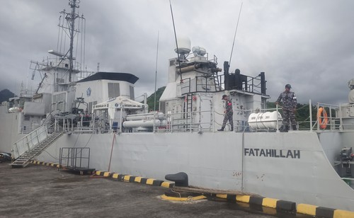 KRI Fatahillah 361 bersandar di Pelabuhan Tanah Ampo dan akan melakukan pengamanan jalur ALKI di perairan Karangasem selama KTT G20.