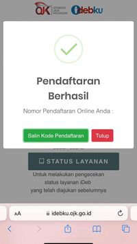 Cara Daftar Idebku, Pengganti BI Checking Untuk Debitur