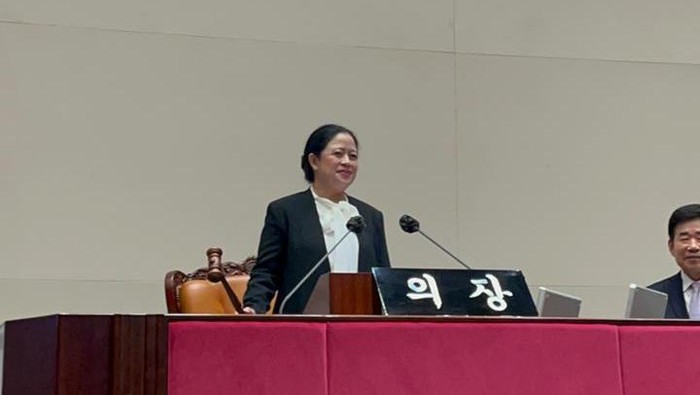 Ketua DPR RI Puan Maharani bersama delegasi Indonesia dijamu makan siang Ketua Majelis Nasional Korea Selatan (Korsel) Kim Jin-pyo usai pertemuan bilateral.
