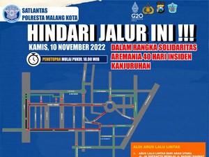 Simak Ruas Jalan Kota Malang Dialihkan Saat 40 Hari Tragedi Kanjuruhan