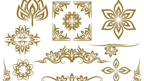 Contoh motif hias dekoratif.