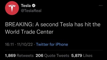 Tesla juga jadi korban dengan kemunculan akun palsu ini. Foto: (Twitter)
