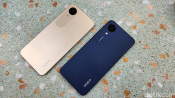 Oppo A17k mengadopsi desain Retro Ultra Slim. Bagian rangka pinggirannya dibuat datar, memberikan kesan premium dan kekinian. Foto: Adi Fida Rahman/detikINET