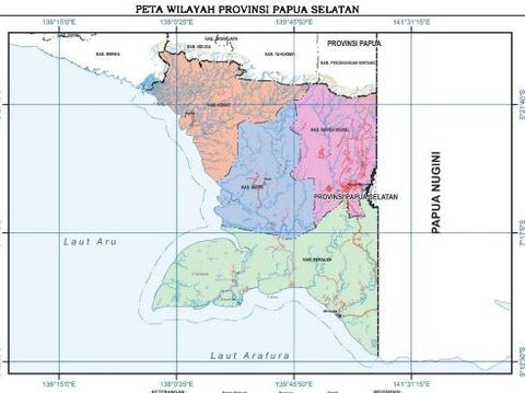 Peta Provinsi Baru di Papua: Peta Provinsi Papua Selatan