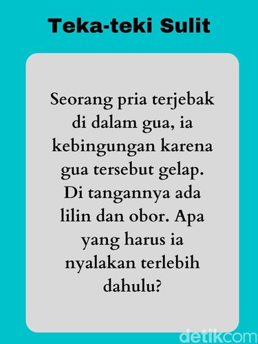 50 Teka-teki Sulit Logika dan Jawabannya, Lucu tapi Bikin Emosi