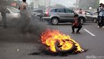 Waspada! Ada Aksi Bakar Ban dan Tutup Jl Thamrin