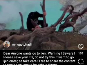 Guide Sebut Pria yang Nyaris Jatuh ke Kawah Ijen Diduga Seorang Bule