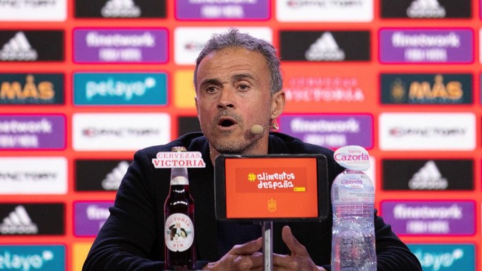 LAS ROZAS, SPAIN - NOVEMBER 11: Luis Enrique, head coach of Spain, attends his press conference to announce the list of players for Qatar World Cup at Ciudad del Futbol on November 11, 2022, in Las Rozas, Madrid, Spain. (Photo By Federico Titone/Europa Press via Getty Images)