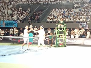 Raffi Ahmad Susah Payah Kalahkan Desta di Tiba-tiba Tenis