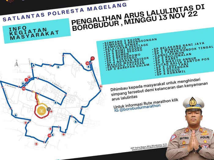 Rekayasa arus lalu lintas yang dilakukan Polresta Magelang pada Minggu (13/11/2022) pagi.