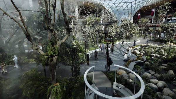 Kalau dilihat-lihat, taman ini mirip dengan yang ada di dome Singapura, ya! (REUTERS/Hamad I Mohammed)
