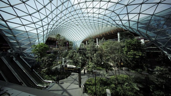 Taman tropis di Bandara Hamad Qatar