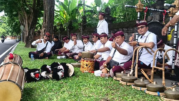 Baleganjur Kabupaten Badung akan menyambut kedatangan delegasi Arab dan Joe Biden, Minggu (13/11/2022).