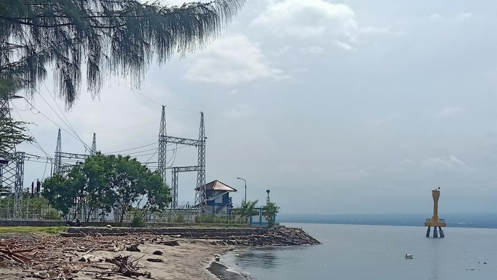 Situasi kabel bawah laut yang berlokasi di sebelah selatan Pelabuhan Gilimanuk, Kelurahan Gilimanuk, Kecamatan Melaya, Kabupaten Jembrana, Minggu (13/11/2022).