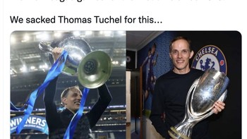 Kita memecat Thomas Tuchel hanya untuk mengalami hal ini, keluh netizen ini yang memprotes betapa buruk performa Chelsea. Foto: Twitter