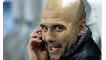 Meme Guardiola minta dana besar lagi karena kalah dan Haaland masih kurang memadai. Foto: Twitter